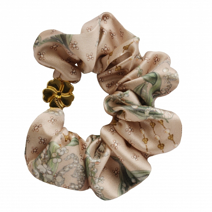 Шелковая резинка для волос Ландыши Шелковая резинка для волос Ландыши